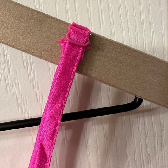 Japna | Hot Pink Sleeveless Satin Midi Slip Dress Side Slit Barbie Small S - Picture 7 of 10